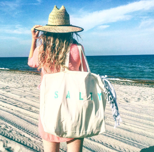 SALTY over sized canvas tote