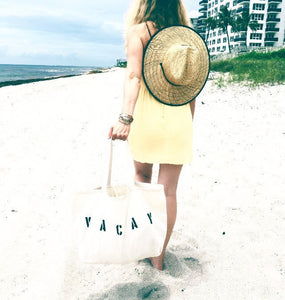 VACAY over sized canvas tote