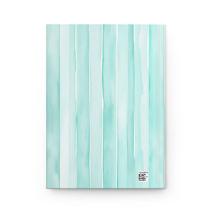 Summer Recipes Book, Blue Striped Watercolor Preppy Cape Cod East Coast Summer Style, Journaling Recipe Book Scrapbook Notebook Gift For Her