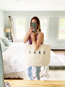 LAKE over sized canvas tote