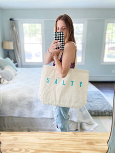SALTY over sized canvas tote