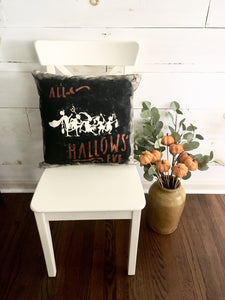 Vintage inspired All Hallows' Eve throw pillow cover