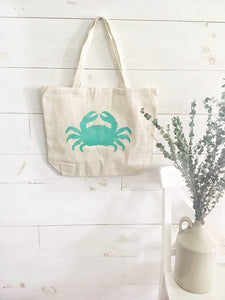 CRAB over sized canvas tote