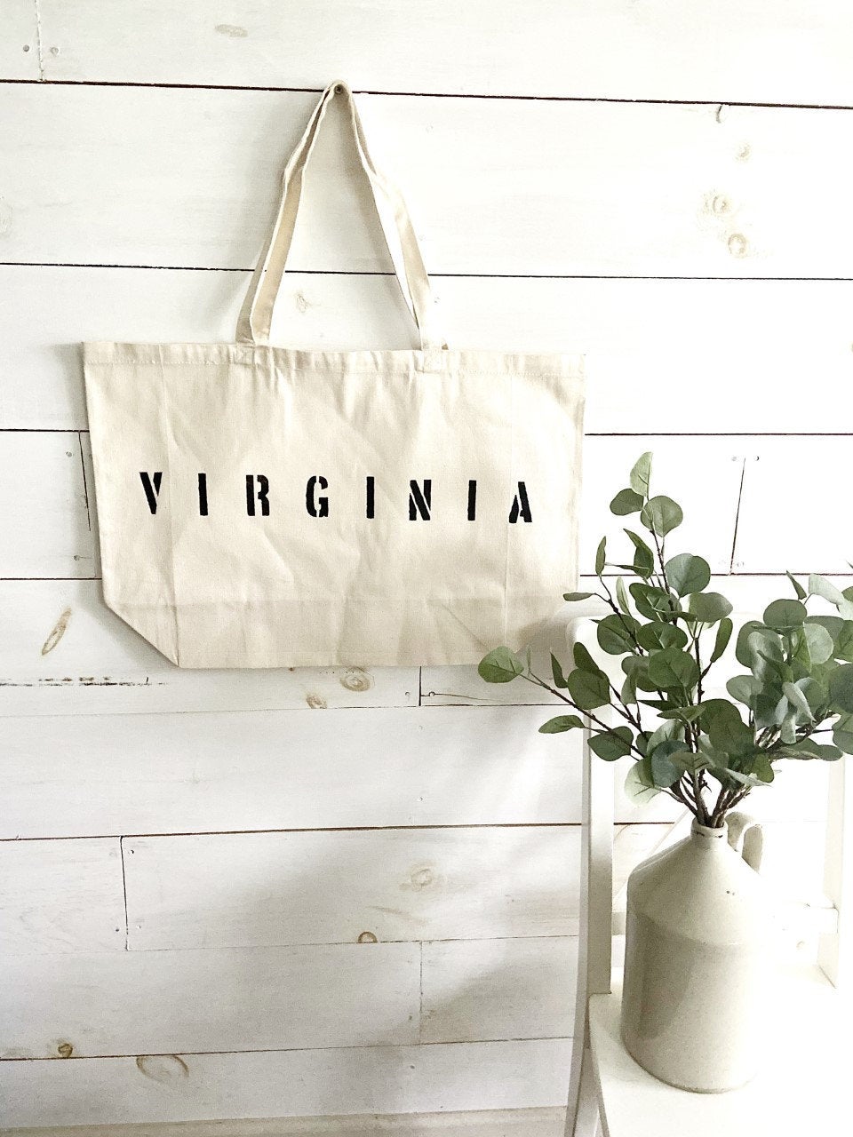 STATE NAME over sized tote bag