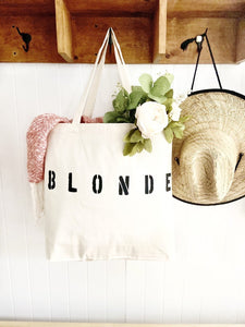 BLONDE over sized canvas tote