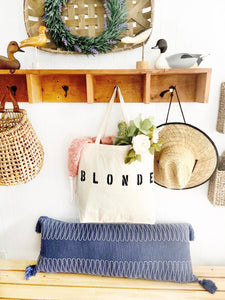 BLONDE over sized canvas tote