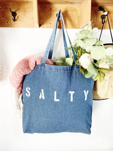 Denim SALTY over sized tote