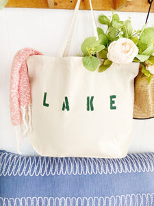 LAKE over sized canvas tote