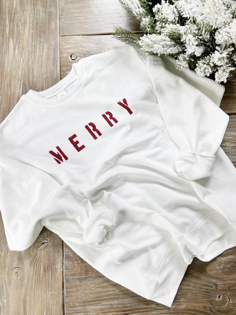 White MERRY ultra soft crewneck pullover