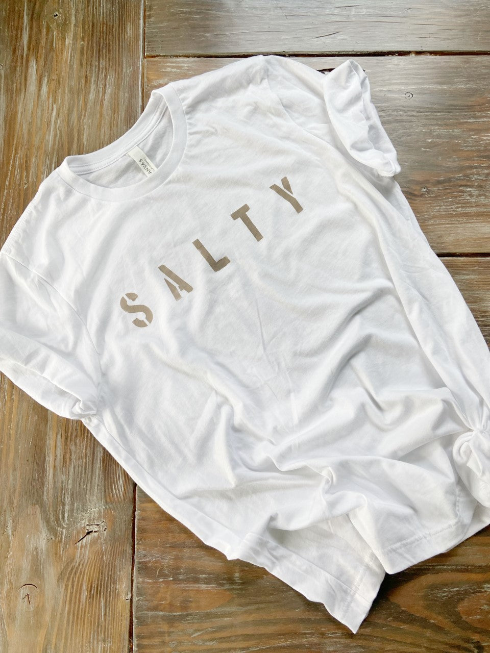 White SALTY ultra soft jersey knit t-shirt, Taupe