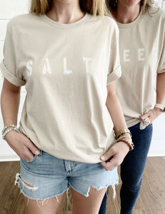 Tan SALTY ultra soft jersey knit t-shirt
